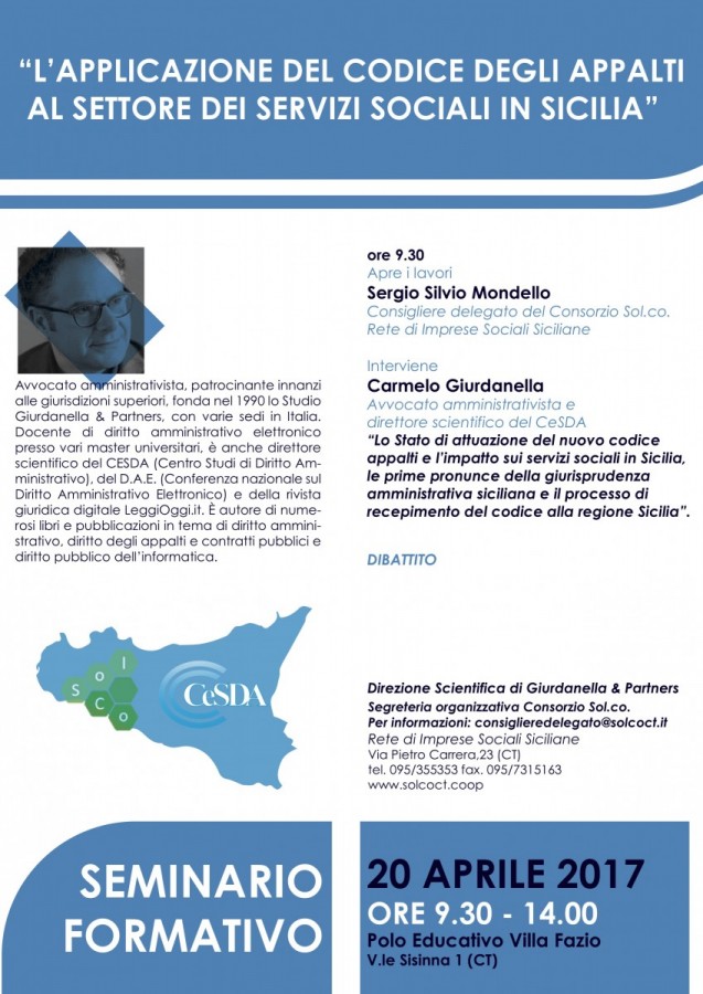 "L'applicazione del Codice degli Appalti al settore dei Servizi Sociali in Sicilia"